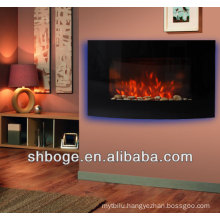 curved wall - mounted decorative electric fireplace with remote control